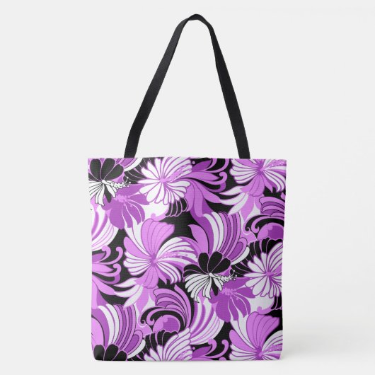 Hibiskus Jungle Hawaiian Tropical Floral Beach Bag Tasche (Vorderseite)