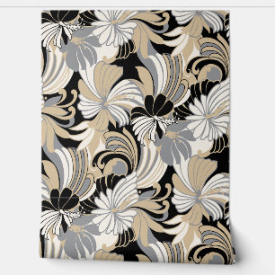Hibiskus Jungle Hawaiian Tropical Floral - neutral Tapete