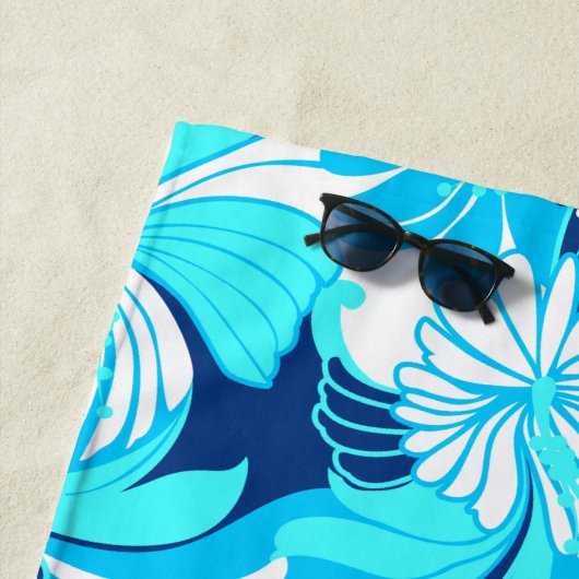 Hibiskus Jungle Hawaiian Tropical Floral - Turq Strandtuch (Beispiel)