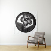 Hibiskus Kamon Design Wandteppich (Beispiel)