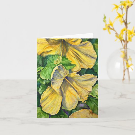 Hibiskus Karte (Gelbe Blume)