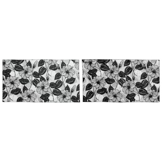 Hibiskus Kissenbezug (Rückseite-Set)