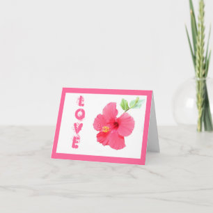 Hibiskus Liebe Anpassbare Grußkarte Karte