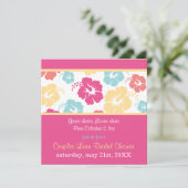 Hibiskus Luau Bridal Dusche Einladung (Stehend Vorderseite)