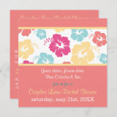 Hibiskus Luau Bridal Dusche Einladung (Vorne/Hinten)