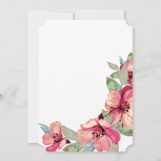 Hibiskus Luau Graduiertenfest Einladung (Rückseite)