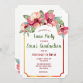 Hibiskus Luau Graduiertenfest Einladung (Vorne/Hinten)