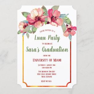 Hibiskus Luau Graduiertenfest Einladung