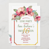 Hibiskus Luau Party Sweet 16 B'day Einladung (Vorne/Hinten)