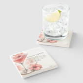 Hibiskus Martini Likör Untersetzer (Seitenansicht)