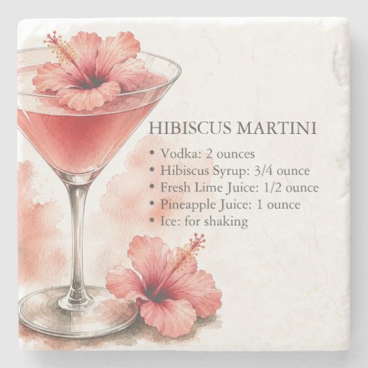 Hibiskus Martini Likör Untersetzer (Vorderseite)