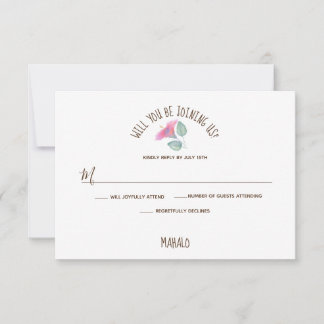 Hibiskus Maui Wedding RSVP Karte