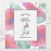 Hibiskus Maui Wedding Weinetikett (Einzelnes Label)
