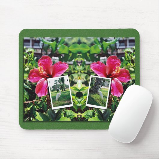 Hibiskus mit Egrets Mousepad (Mit Mouse)