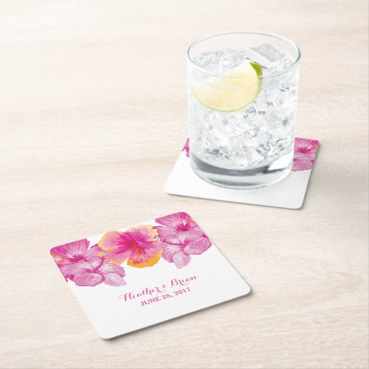 Hibiskus mit gebürstetem Papier Untersetzer (Vor Ort)