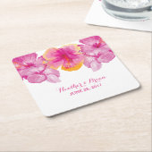 Hibiskus mit gebürstetem Papier Untersetzer (angewinkelt)