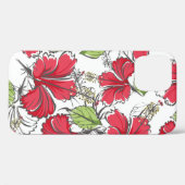 Hibiskus mit tropischen Blätter und Blume  Case-Mate iPhone Hülle (Rückseite (Horizontal))