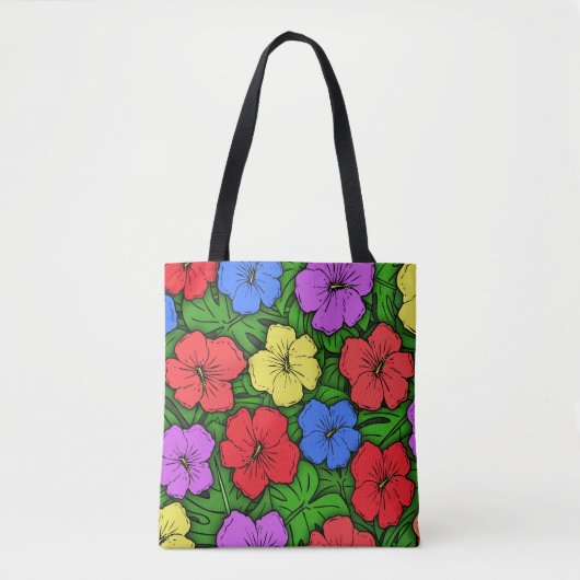 Hibiskus & Monstera #4 Tasche (Vorderseite)