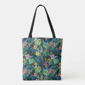 Hibiskus Monstera Dschungel Tasche (Rückseite)