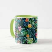 Hibiskus Monstera Dschungel Tasse (Vorderseite Links)