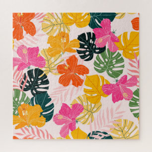 Hibiskus & Monstera: Tropische Lebendigkeit Puzzle