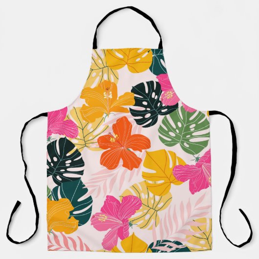 Hibiskus & Monstera: Tropische Lebenskraft Schürze (Vorderseite)
