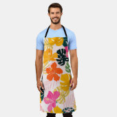 Hibiskus & Monstera: Tropische Lebenskraft Schürze (Getragen)