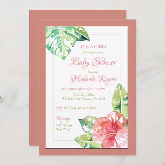 Hibiskus morning Einladung (Vorne/Hinten)