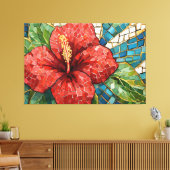 Hibiskus-Mosaik 005 Leinwanddruck (Insitu (Wohnzimmer))