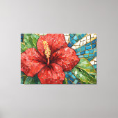 Hibiskus-Mosaik 005 Leinwanddruck (Vorderseite)