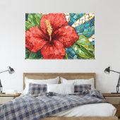 Hibiskus-Mosaik 005 Leinwanddruck (Insitu (Schlafzimmer))