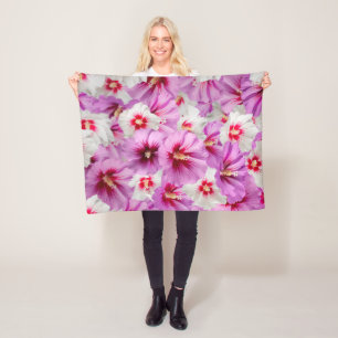 Hibiskus - Muster der chinesischen Rose Blume Fleecedecke