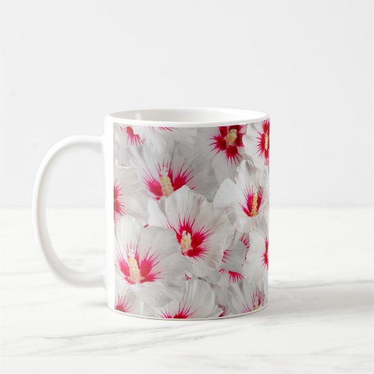 Hibiskus - Muster der chinesischen Rose Blume Kaffeetasse (Links)