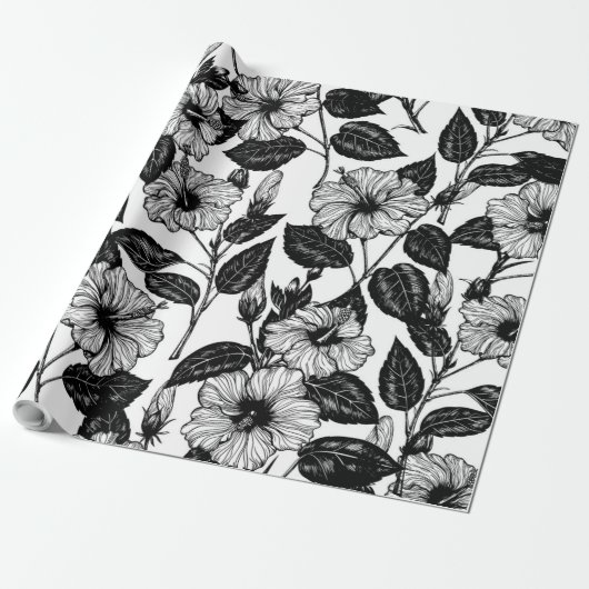 Hibiskus-Muster Geschenkpapier (Ungerollt)