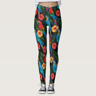 Hibiskus-Muster Leggings
