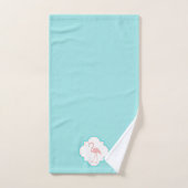 Hibiskus-Muster-Rosa-Flamingo Badhandtuch Set (Handtuch)