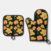 Hibiskus Ofenhandschuh & Topflappen-Set (Vorderseite)