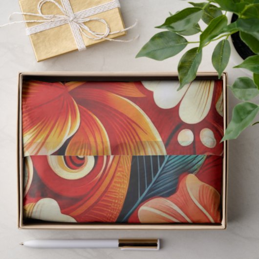 Hibiskus Orange Decoupage der tropischen hawaiiani Seidenpapier (Geschenk)