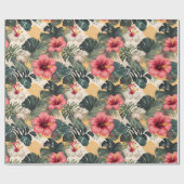 Hibiskus Palm Coconut Geschenkpapier (Flach)