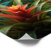 Hibiskus Papagei Tropic Glow Poster (Ecke)
