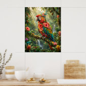 Hibiskus Papagei Tropic Glow Poster (Küche)