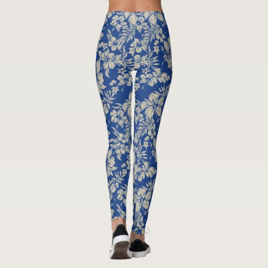 Hibiskus Pareau erschüttert hawaiianische Tropenwe Leggings (Rückseite)