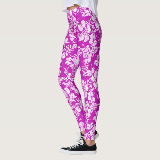 Hibiskus Pareau erschüttert hawaiianische Tropenwe Leggings (Links)