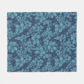 Hibiskus Pareau Hawaiian Floral Aloha Shirt Print Fleecedecke (Vorderseite (Horizontal))
