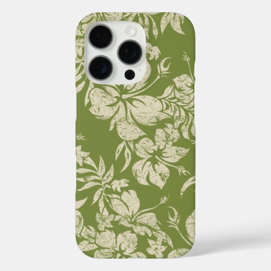 Hibiskus Pareau Hawaiian Floral Moss Green Case-Mate iPhone Hülle (Rückseite)