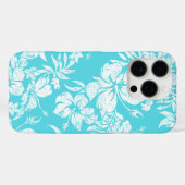 Hibiskus Pareau Hawaiian Floral Türkis Case-Mate iPhone Hülle (Rückseite (Horizontal))