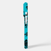 Hibiskus Pareau Hawaiian Floral Turq und Black Case-Mate iPhone Hülle (Rückseite / Links)