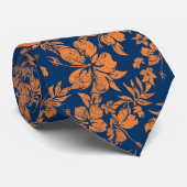 Hibiskus Pareau Hawaiian Floral zweiseitig bedruck Krawatte (Gerollt)