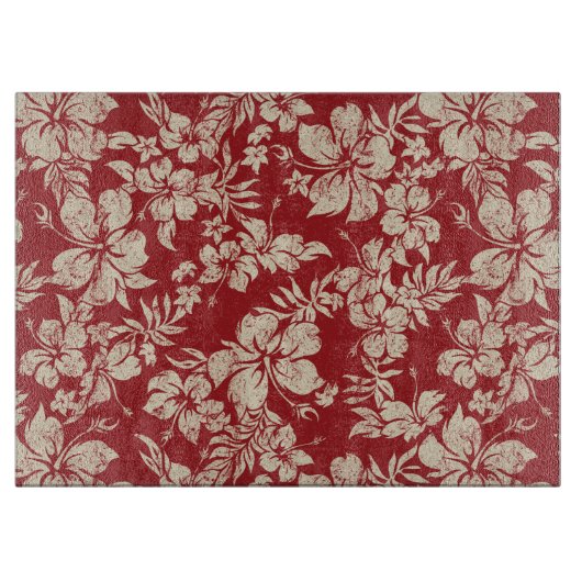 Hibiskus Pareau Hawaiian Glass Cutting Board Schneidebrett (Vorderseite)