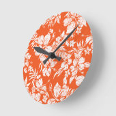 Hibiskus Pareau Hawaiian Wall Runde Wanduhr (Winkel)